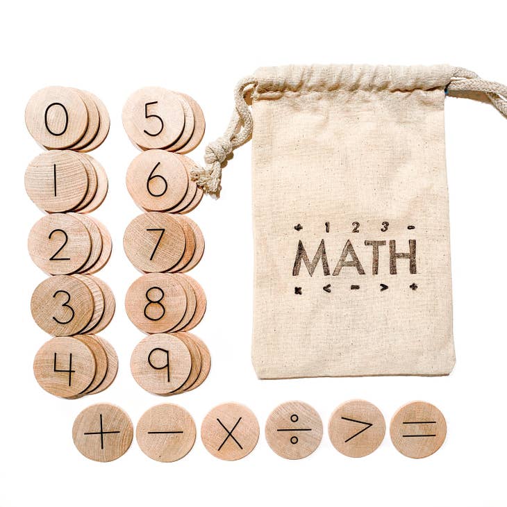 Math Manipulative Wooden Disks by Tree Fort Toys The Learnary