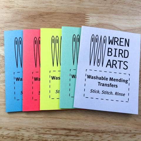 Washable Mending Transfer Patterns #4 Green Patterns - Wren Bird Arts