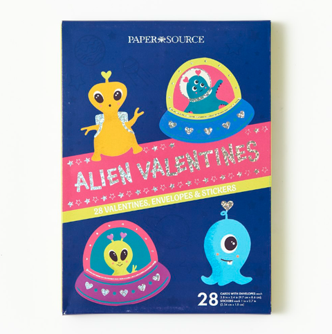 Set of 28 Alien Spaceship Valentines by Paper Source Wholesale