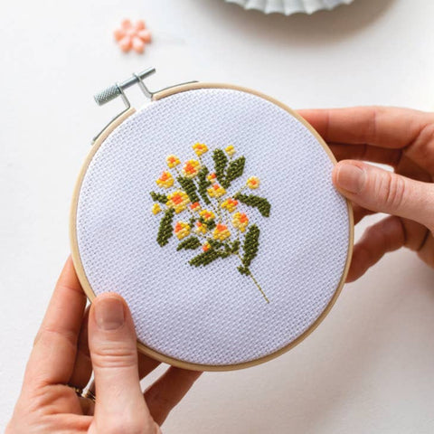 Moonlit Daisy Cross Stitch Kit by Cotton Clara