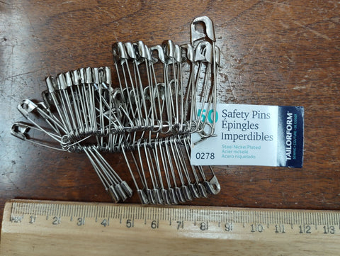 Safety Pins - Bunch of 50 assorted sizes