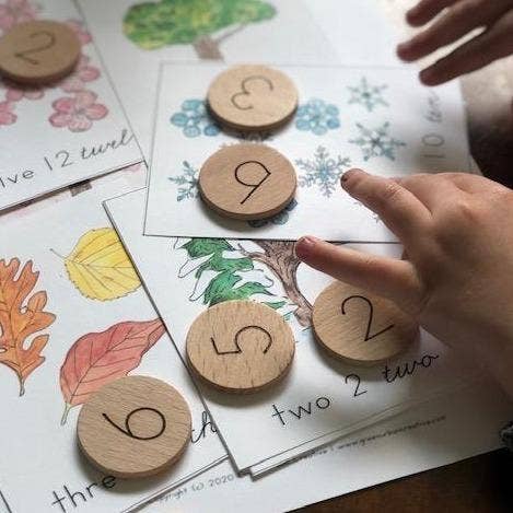 Math Manipulative Wooden Disks by Tree Fort Toys