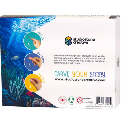 Double Kit: Turtle & Orca  Soapstone Carving and Whittling Kit  by Studiostone Creative