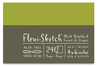 Flexi-Sketch Blank Sketchbook 6 x 4 Pear Green (Speedball)