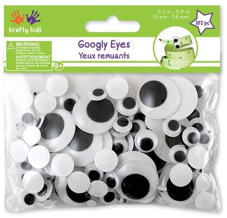 Googly Eyes - Standard Assorted Sizes - 182 pieces by Krafty Kids