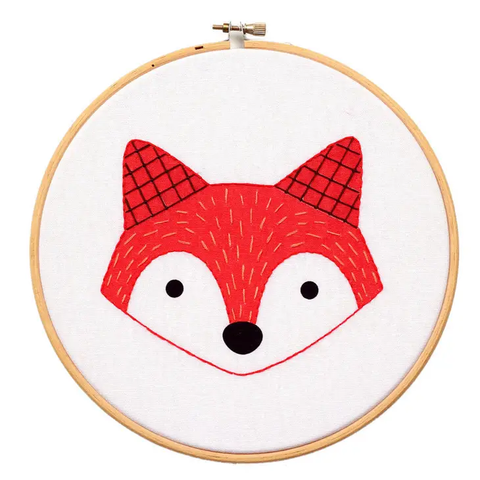 Fox Cub - Hoop Art Kit by Kiriki Press