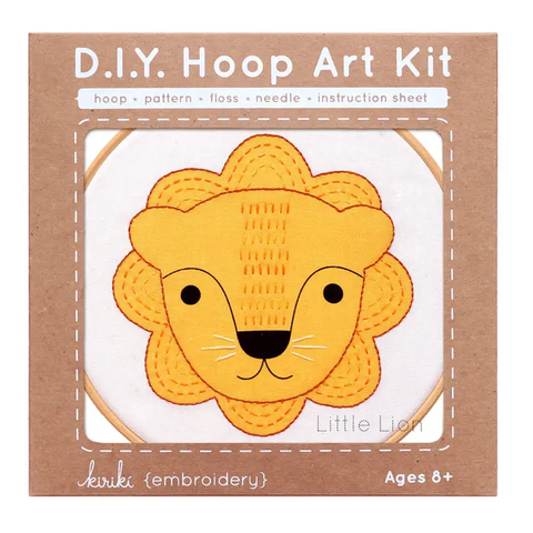 Lion - Hoop Art Kits by Kiriki (simple embroidery kits for beginner stitchers)