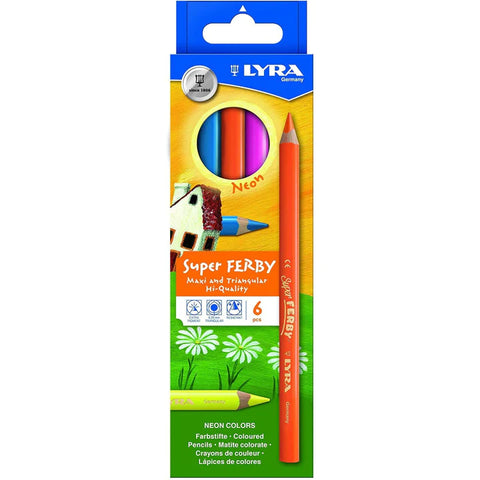 Lyra super ferby lacquered neon pencils - 6 assorted colours