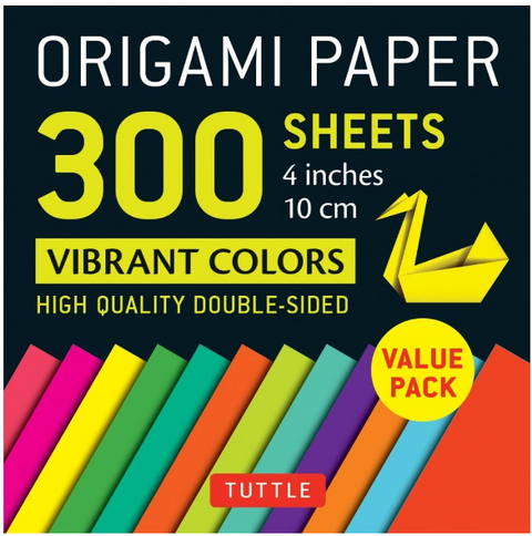 Origami Paper 300 Sheets Vibrant Colors by Tuttle 4" (10 cm)