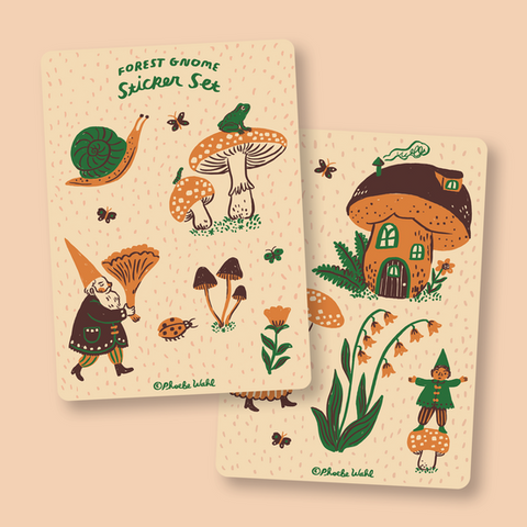 Forest Gnome Sticker Set by Phoebe Wahl