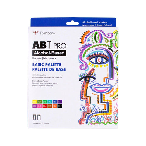 PRO Alcohol-Based Art Markers: Basic Palette - 12-Pack by Tombow