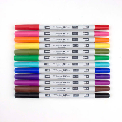PRO Alcohol-Based Art Markers: Basic Palette - 12-Pack by Tombow