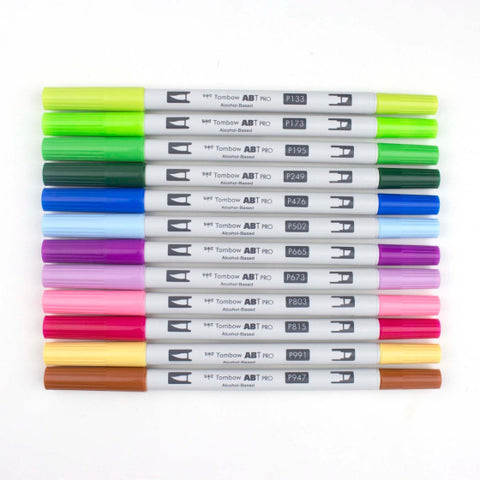 PRO Alcohol-Based Art Markers: Nature Palette - 12-Pack by Tombow