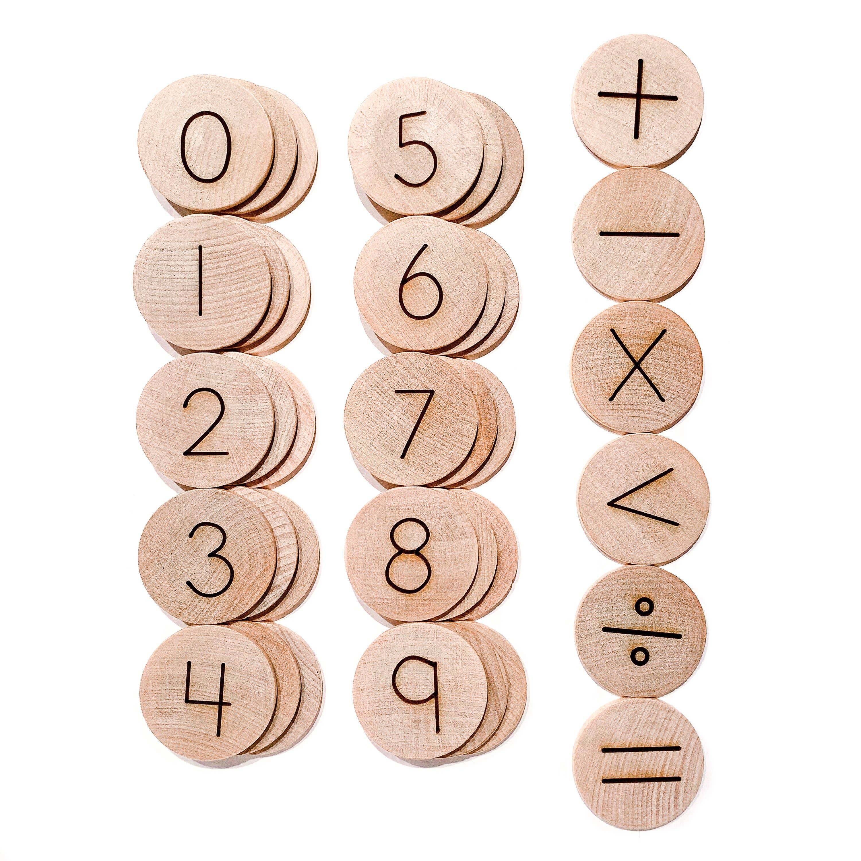 Math Manipulative Wooden Disks by Tree Fort Toys The Learnary