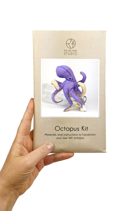 Octopus Hand Stitching Felt Kit by Rita Van Tassel Studio