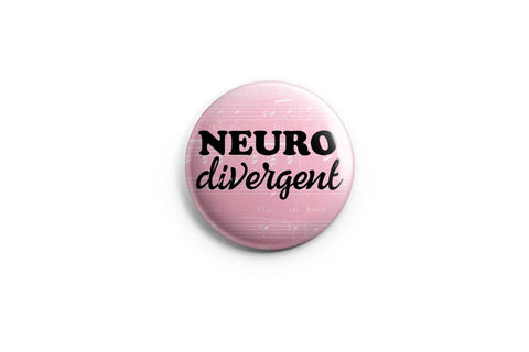 Neurodivergent Pinback Button/ Badge by Prickly Cactus Collage