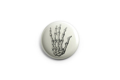 Vintage Anatomical Hand Pinback Button/ Badge by Prickly Cactus Collage