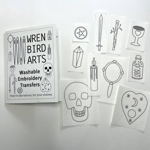 Washable Mending Transfer Patterns (Witchy) - Wren Bird Arts