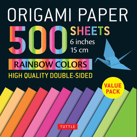 Origami Paper Rainbow 500 Double-Sided Sheets 6"