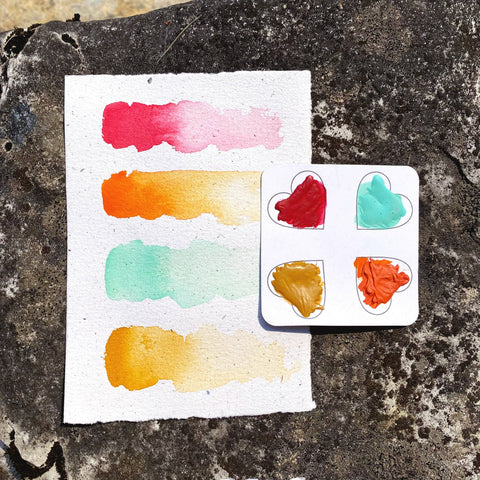 Travel Card - 4 Hearts for 4 colours -  Beam Paints Multiple Colours to choose.