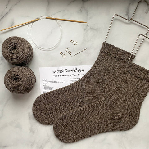 Pink Sock Knitting Kit (naturally dyed) by Juliette Pécaut Designs
