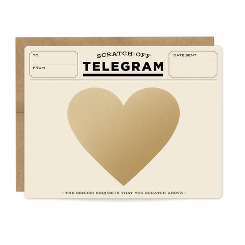 Scratch-off Telegram Card by Inklings Paperie