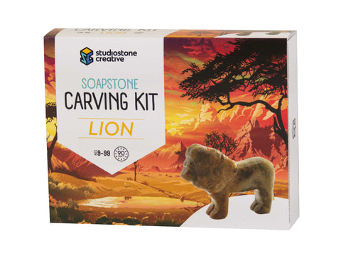 Lion Soapstone Carving and Whittling Kit  by Studiostone Creative