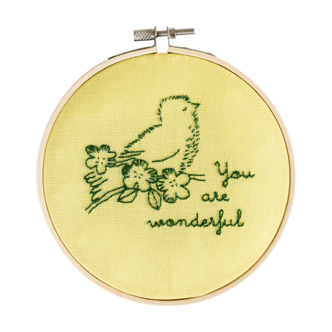 You Are Wonderful Embroidery Hoop Kit by Cotton Clara