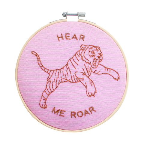 Hear Me Roar Embroidery Hoop Kit by Cotton Clara