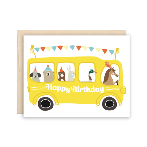 Happy Birthday School Bus Card by The Beautiful Project