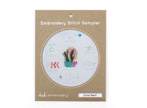 Coral Reef Embroidery Stitch Sampler Kit by Kiriki Press