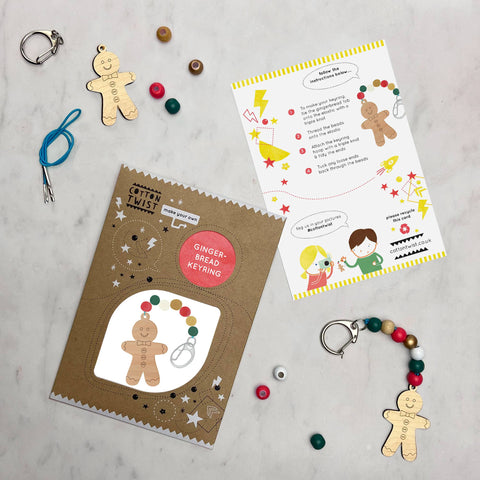 Make your own Gingerbread Keyring kit - Plastic Free - by Cotton Twist