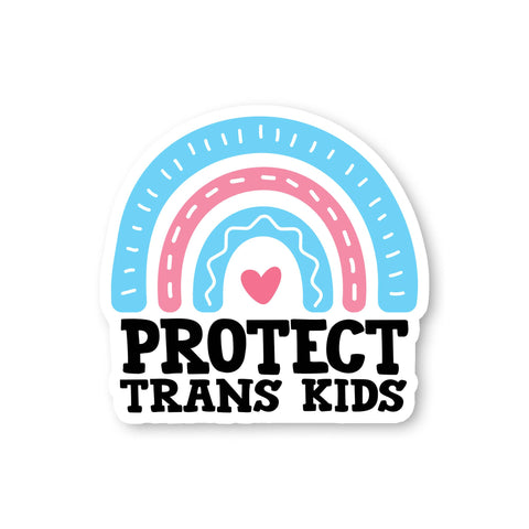 Protect Trans Kids sticker/decal  by Prickly Cactus Collage