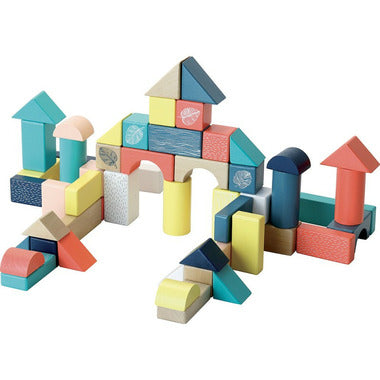 Beautiful Wooden Blocks in Storage Bin By Vilac - 54 Cubes