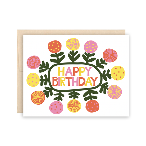 Happy Birthday Bright Pop Flower Garden Card by The Beautiful Project