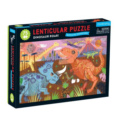 Dinosaur Roar Lenticular Puzzle, 75 Pieces