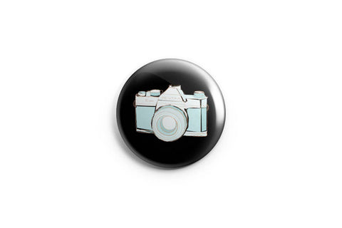 Camera Button/ Badge by Prickly Cactus Collage