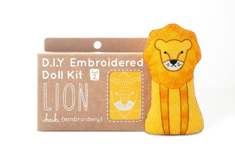 Lion - Level 2 Embroidery Kit by Kiriki Press