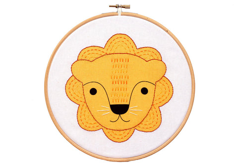 Lion - Hoop Art Kits by Kiriki (simple embroidery kits for beginner stitchers)