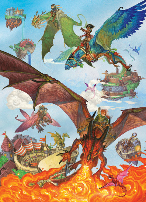 Dragon Flight 350 Piece Family Puzzle by Cobble Hill (3 different sized pieces)